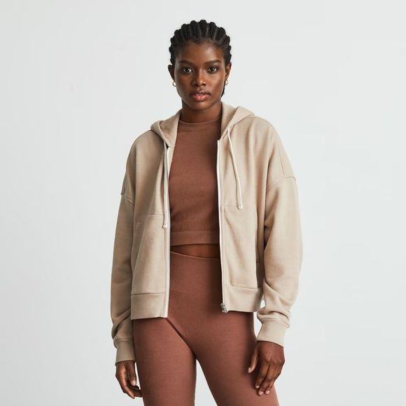 Everlane Tops - NWT EVERLANE Track Organic Cotton Hoodie Mocha